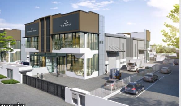 Semi-detached cluster factories at Ideal Business Hub, Bertam with ample visitor carpark