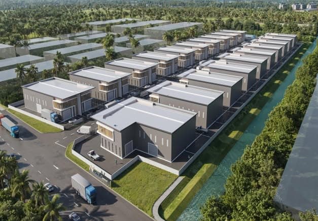 Aerial view of the 40-unit Nexus Industrial Hub development in Sungai Jawi, Penang